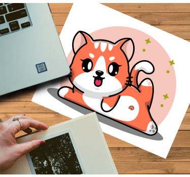 Nydelig smilende katt originale musematte - Tenstickers