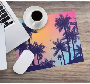 Palmer fargerik himmel original musematte - Tenstickers