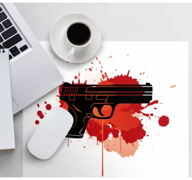 Pistol med blod flekk original musematte - Tenstickers