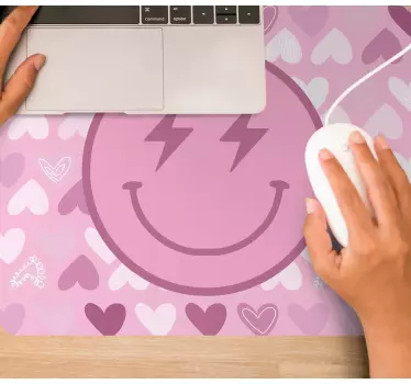 Rosa lyn smiley ansikt originale musematte - Tenstickers