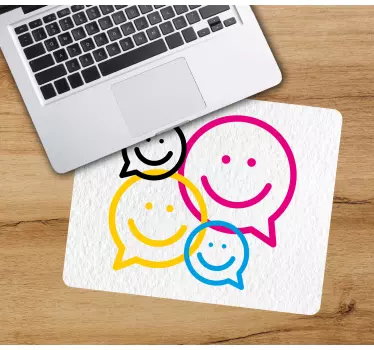 Smiley fargerike snakkebobler originale musematte - Tenstickers