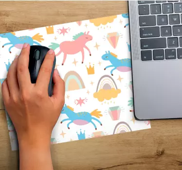 Søte enhjørninger regnbue motiv originale musematte - Tenstickers