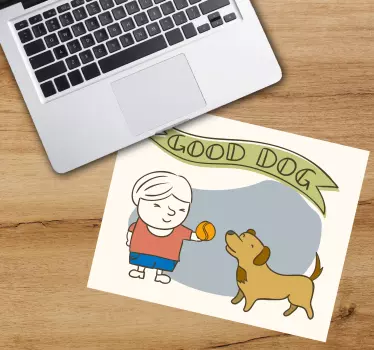 Tegneserie liten hund med ball originale musematte - Tenstickers