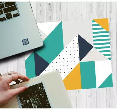 Trekanter geometrisk kunst originale musematte - Tenstickers
