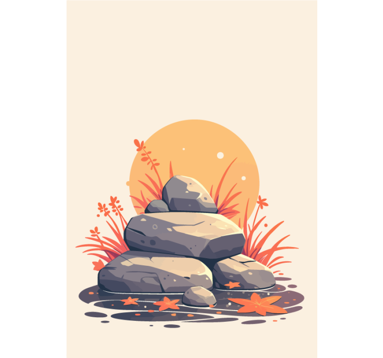 Steiner på vannet rullegardin bad - Tenstickers