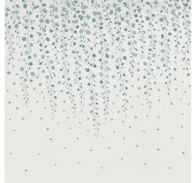 Blå blomster foss rullegardin bad - Tenstickers