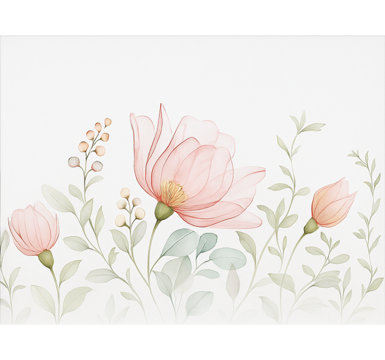 Abstrakte gjennomsiktige blomster rullegardin ekteskap - Tenstickers