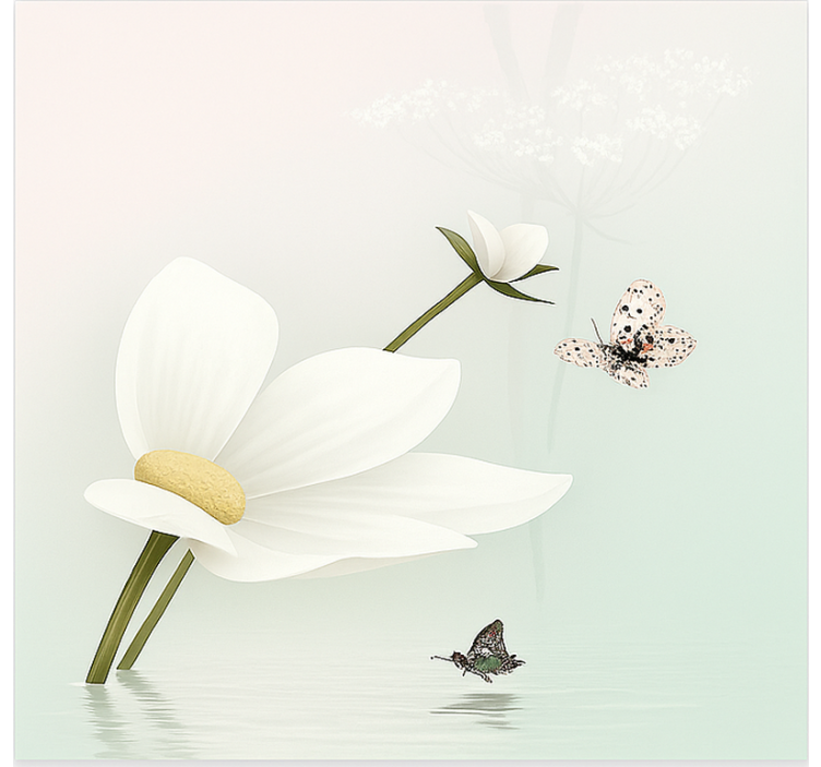 Eteriske tusenfrydrefleksjoner rullegardin kjøkken - Tenstickers