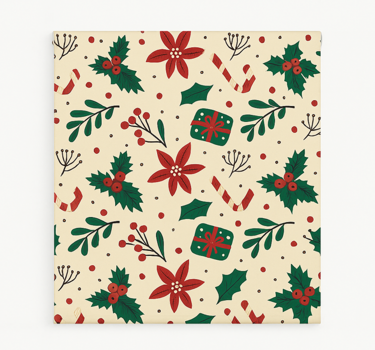 Røde ornamenter skog rullegardin stue - Tenstickers