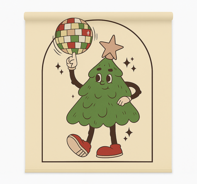 Groovy disco-tre rullegardin stue - Tenstickers