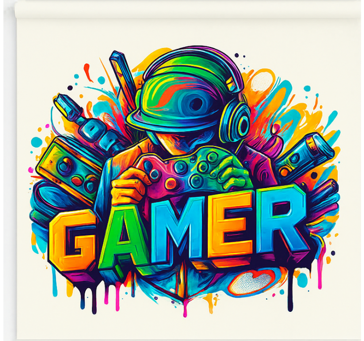 Låst inne i gamer rullegardin nerdere - Tenstickers