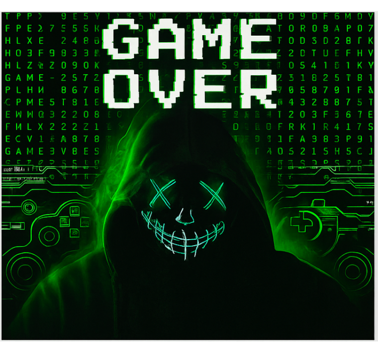 Maskert hacket game over rullegardin nerdere - Tenstickers
