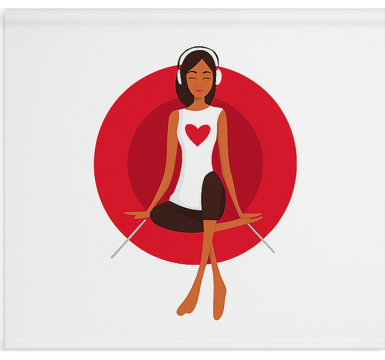 Jente som lytter til musikk rullegardin ungdom - Tenstickers