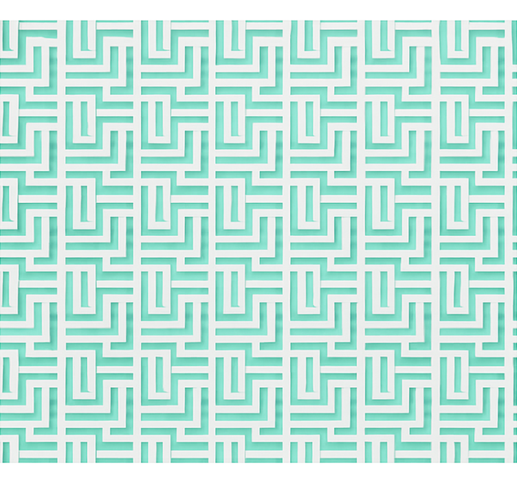 Blå geometriske firkanter effekt rullegardin spiserom - Tenstickers