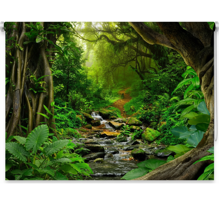 Rullegardin trær tropisk skog oase - Tenstickers