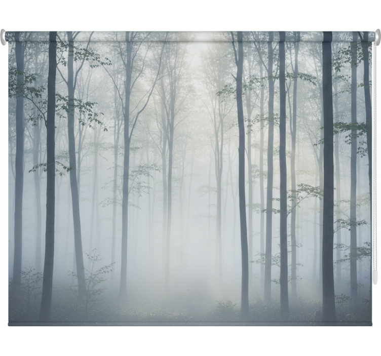 Rullegardin trær atmosfærisk tåkeveggmaleri - Tenstickers