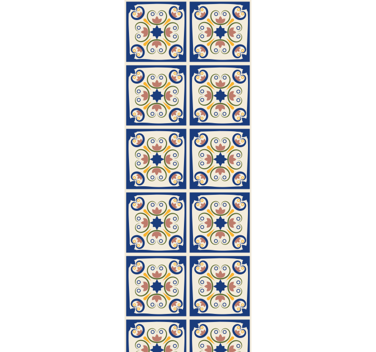Rullegardin kjøkken rosa blomster portugisisk flis - Tenstickers