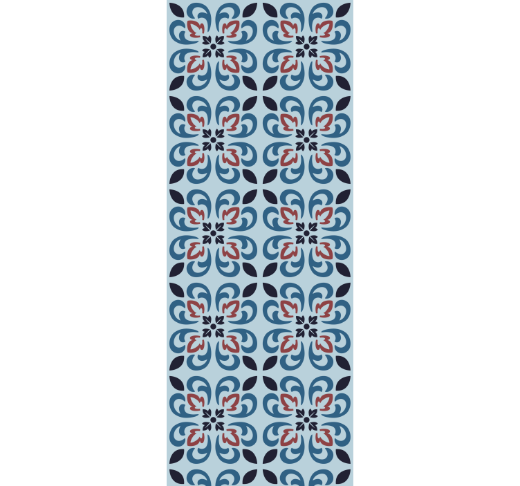 Rullegardin kjøkken babyblå rund portugisisk flis - Tenstickers