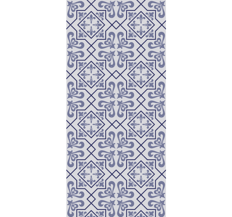 Rullegardin kjøkken blå åttkantet portugisisk flis - Tenstickers