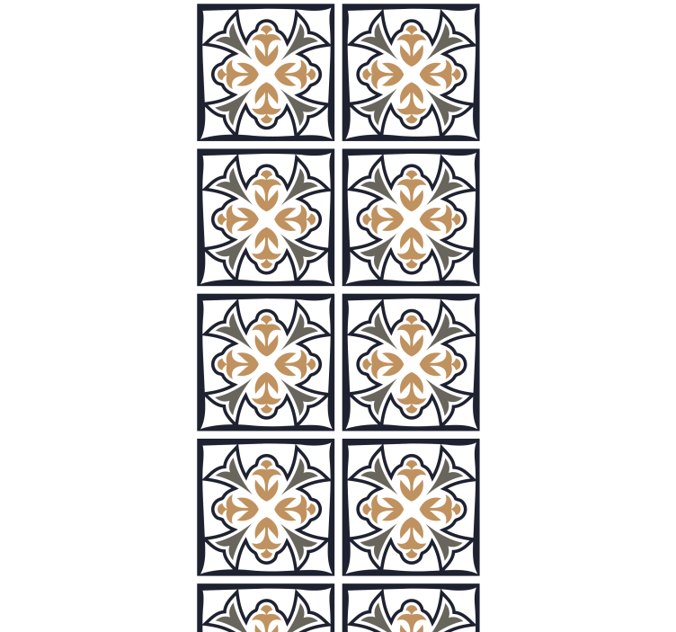 Rullegardin kjøkken beige og svart portugisisk flis - Tenstickers