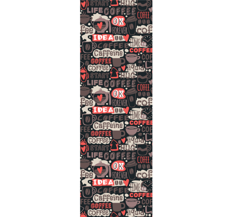 Rullegardin kjøkken typografisk kaffemønster - Tenstickers