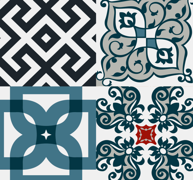 Rullegardin kjøkken portugisiske vintagefliser - Tenstickers