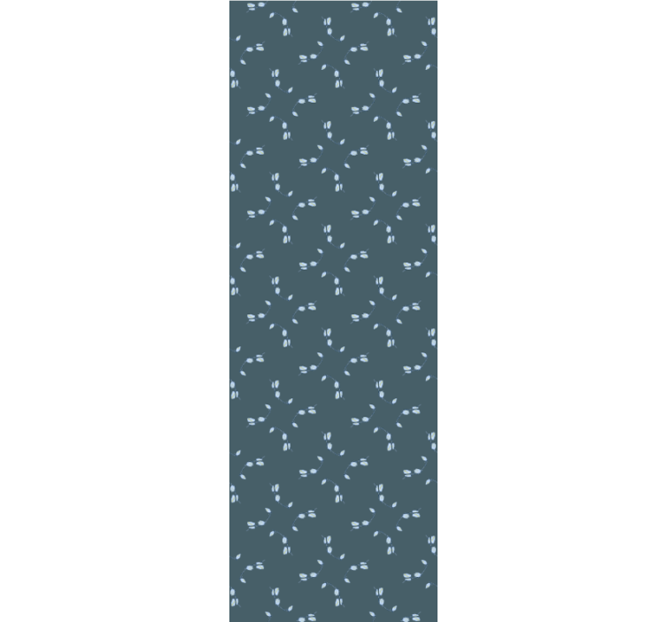 Rullegardin spisestue med blå magnolia mønster - Tenstickers