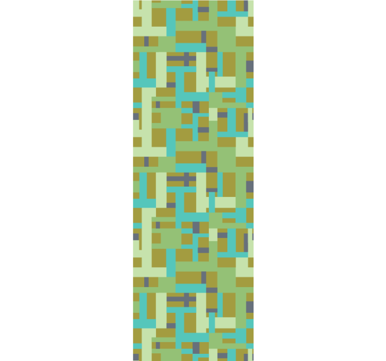 Rullegardin spisestue fargerikt retro rektangel mønster - Tenstickers