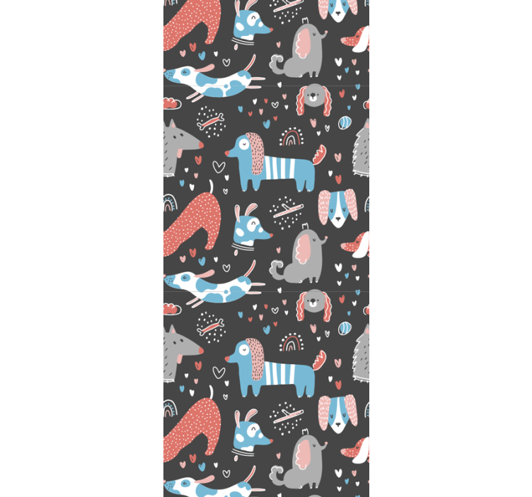 Rullegardin barn søte hunder illustrasjon - Tenstickers