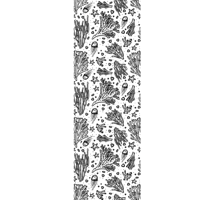 Rullegardin barn svarte silhuetter av havdyr - Tenstickers