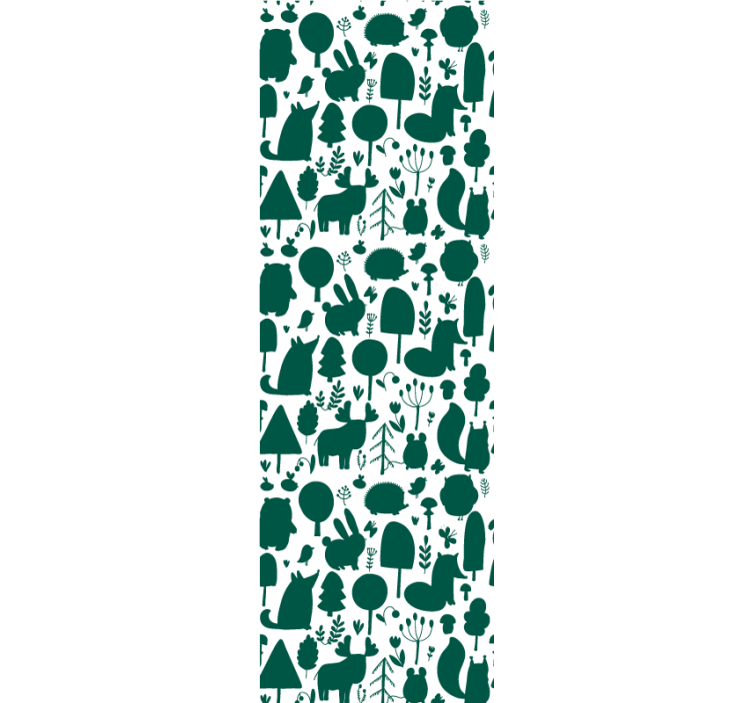 Rullegardin barn med silhuett av ville dyr - Tenstickers