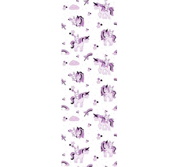 Rullegardin barn enhjørning og kanin blant stjerner - Tenstickers