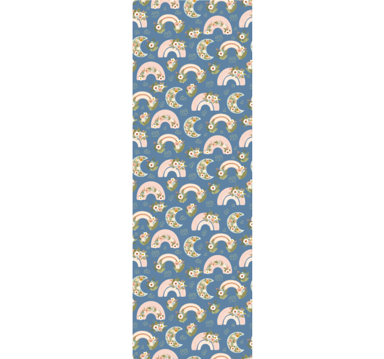 Rullegardin barn med mønster av vårregnbue og blomst - Tenstickers