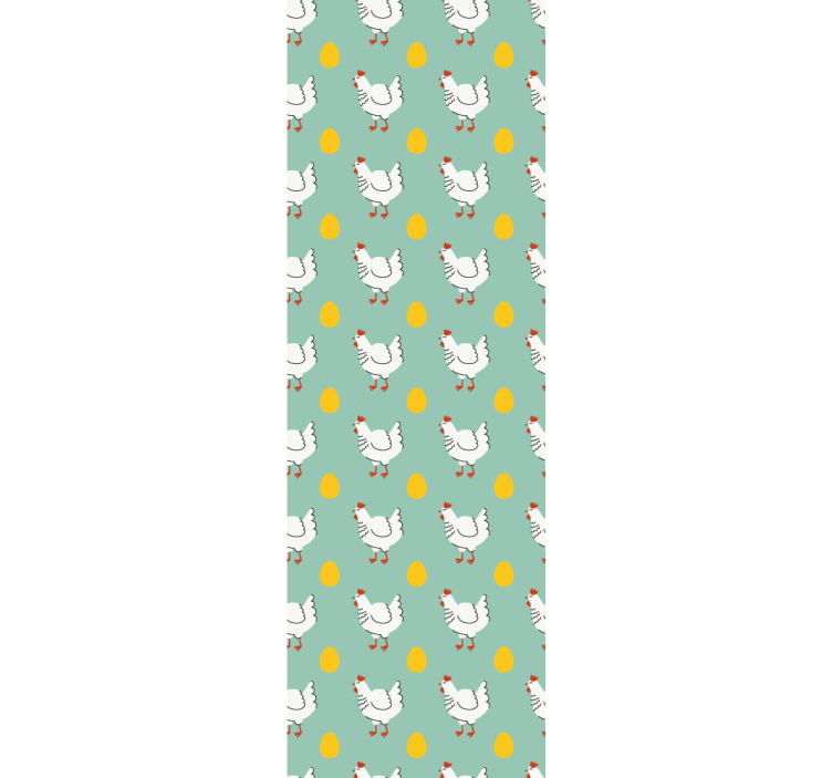 Rullegardin barn hvit kylling blå bakgrunn - Tenstickers