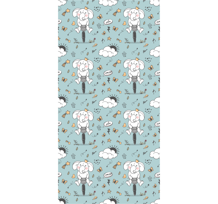 Rullegardin barn elefanter som vinker - Tenstickers