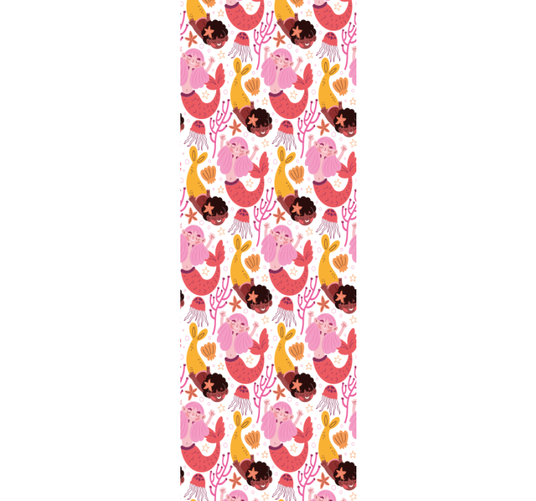 Rullegardin barn smilende havfrue tegneserie - Tenstickers