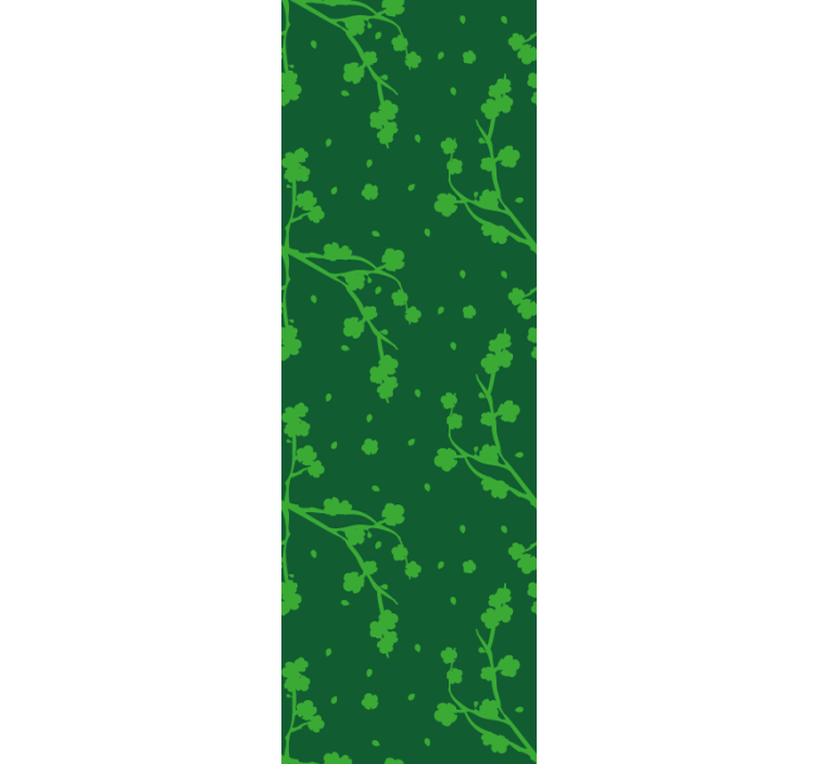 Rullegardin barn med grønne koreanske trær - Tenstickers