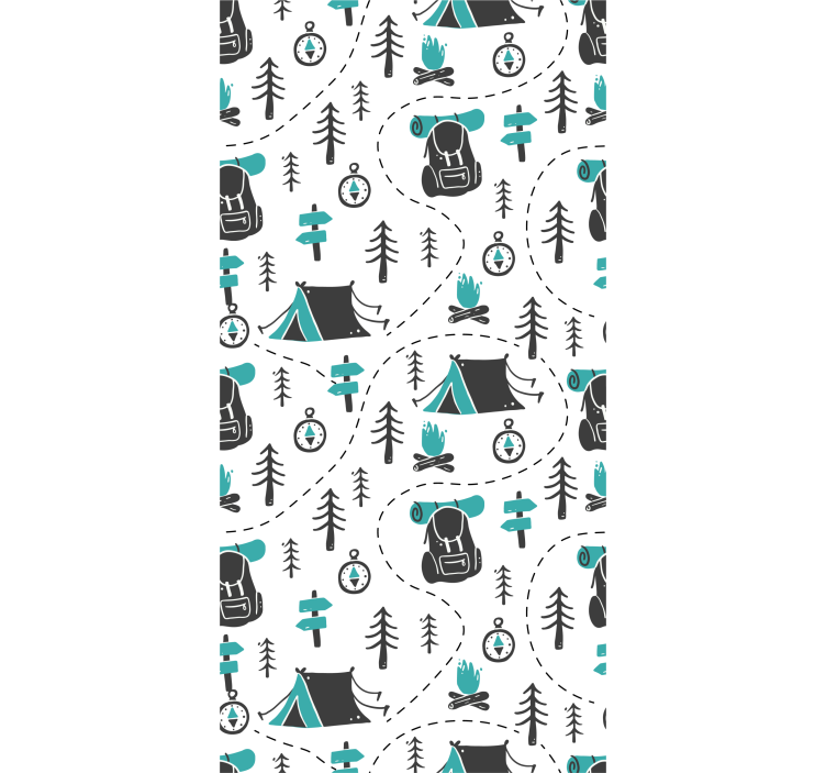 Rullegardin barn camping naturmønster - Tenstickers