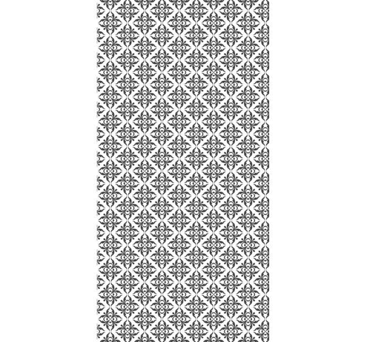 Rullegardin kontor elegant svart blomster - Tenstickers