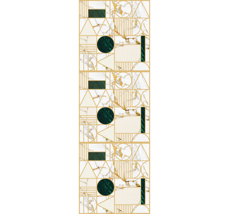 Rullegardin kontor hvit marmor geometrisk - Tenstickers