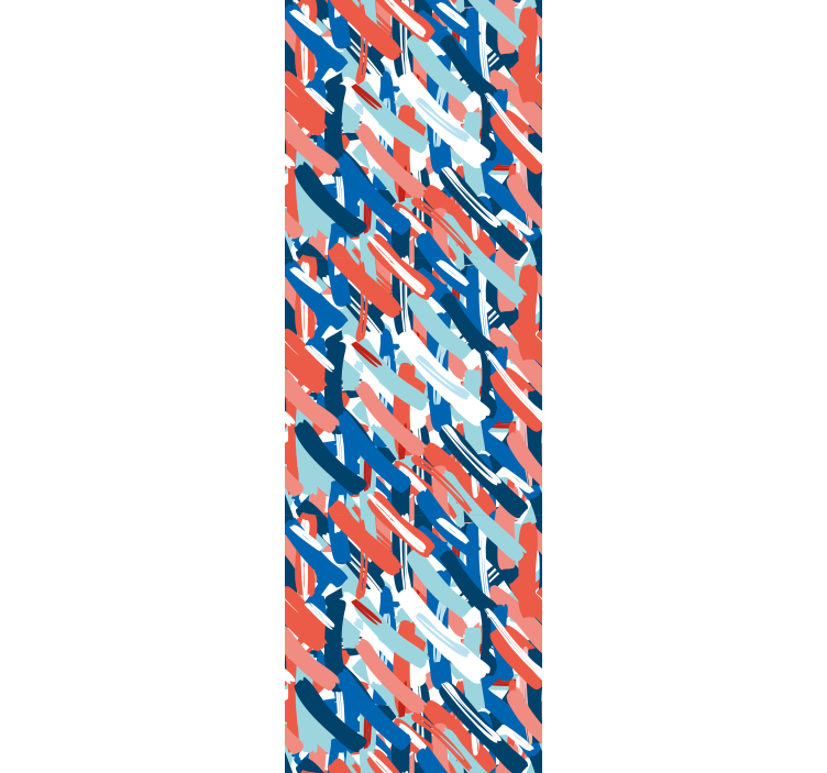 Rullegardin ungdom i røde blå og hvite penselstrøk - Tenstickers