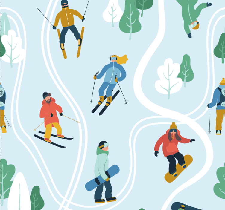 Rullegardin ungdom blå skikjøring - Tenstickers