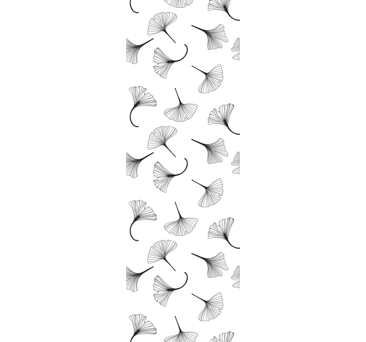 Rullegardin moderne ginkgo-blader svart mønster - Tenstickers
