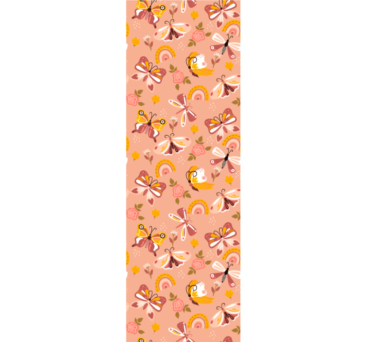 Rullegardin moderne sommerfugler og regnbuer mønster - Tenstickers