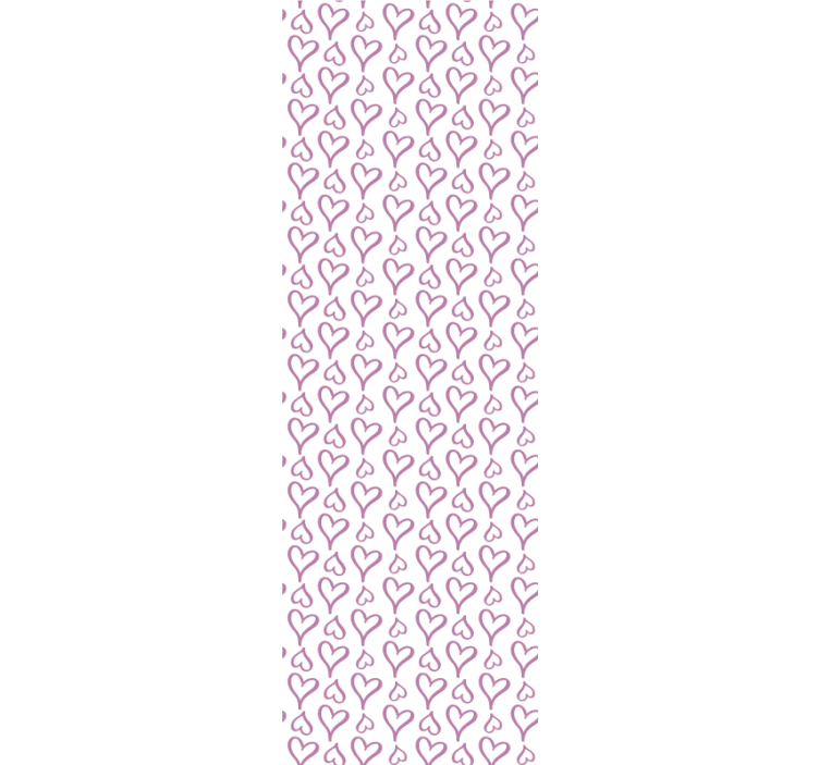Rullegardin moderne rosa illustrerte hjerteikoner - Tenstickers