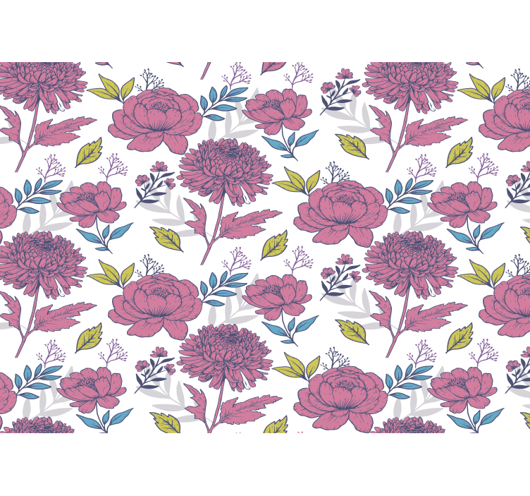 Rullegardin kjøkken store flerfargede blomster - Tenstickers