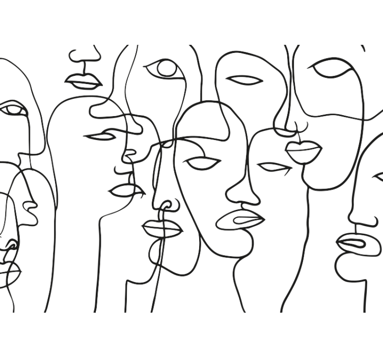 Hvit rullegardin med ansiktsmønster - Tenstickers