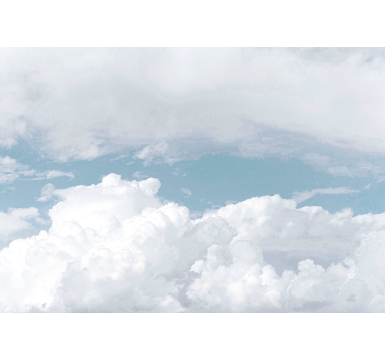 Hvit rullegardin som hvite fluffy skyer - Tenstickers