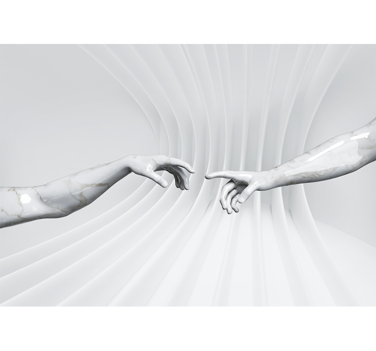 Hvit rullegardin med optisk illusjon av adam - Tenstickers