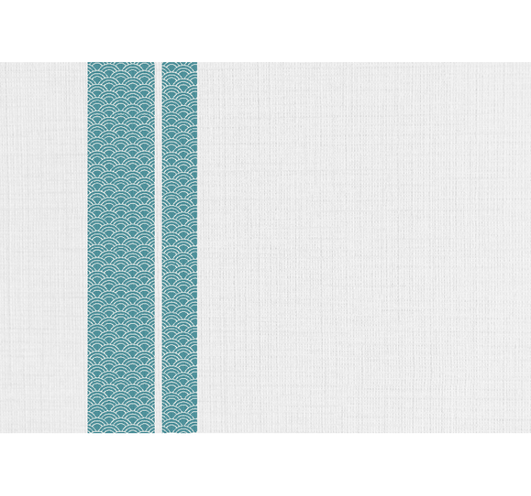 Hvit rullegardin med japandi minimalisme blå striper - Tenstickers